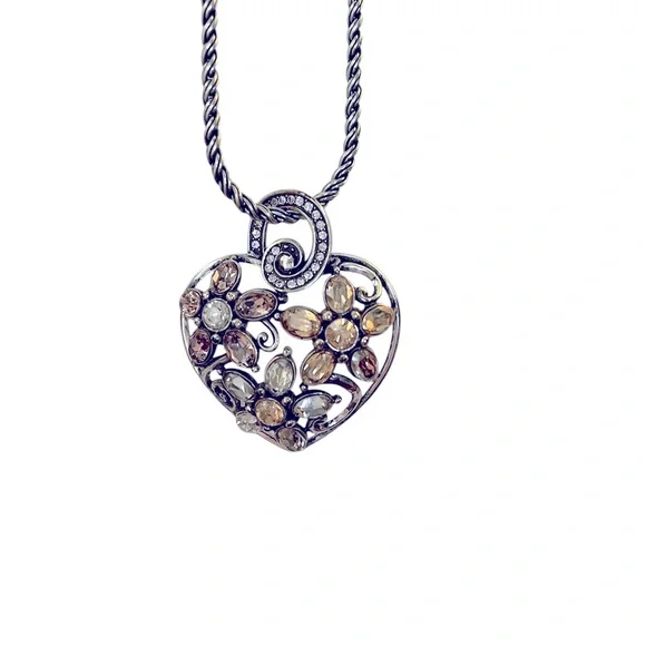 Brighton Garden of Dreams crystal heart pendant necklace and bracelet; retired - Picture 4 of 9